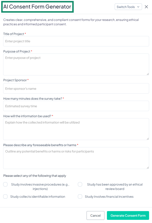 AI Consent Form Generator