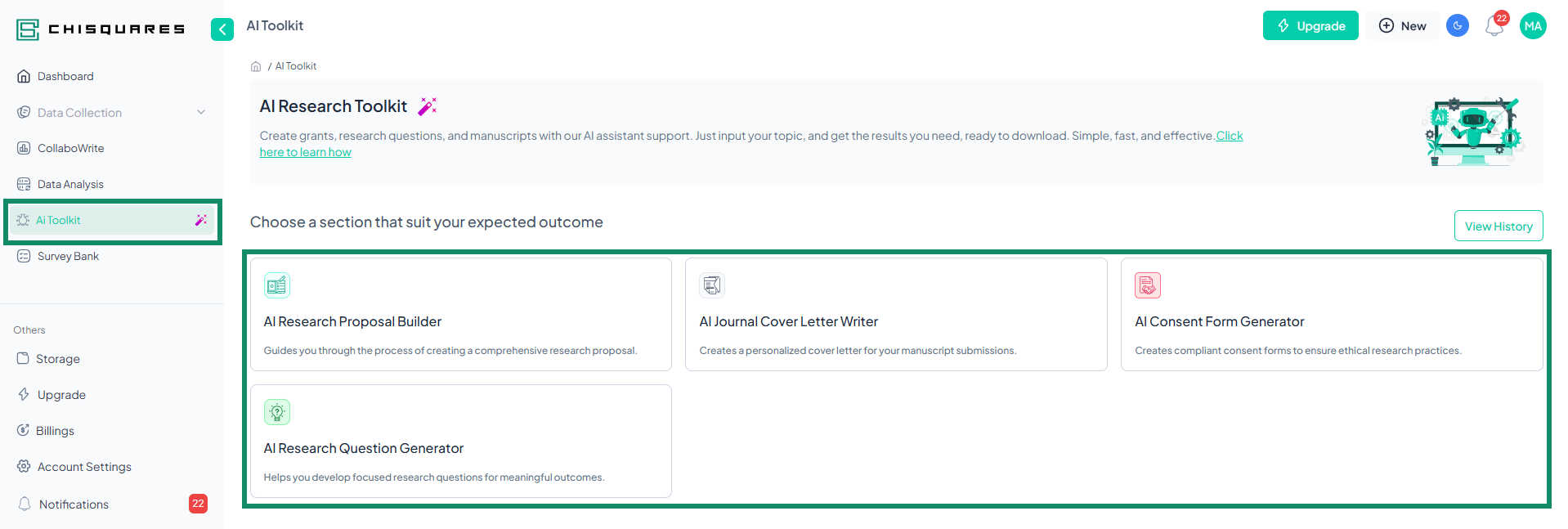 AI Research Toolkit Interface