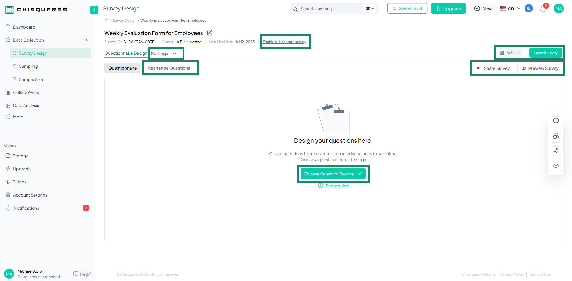 Quick Form Response Survey Created