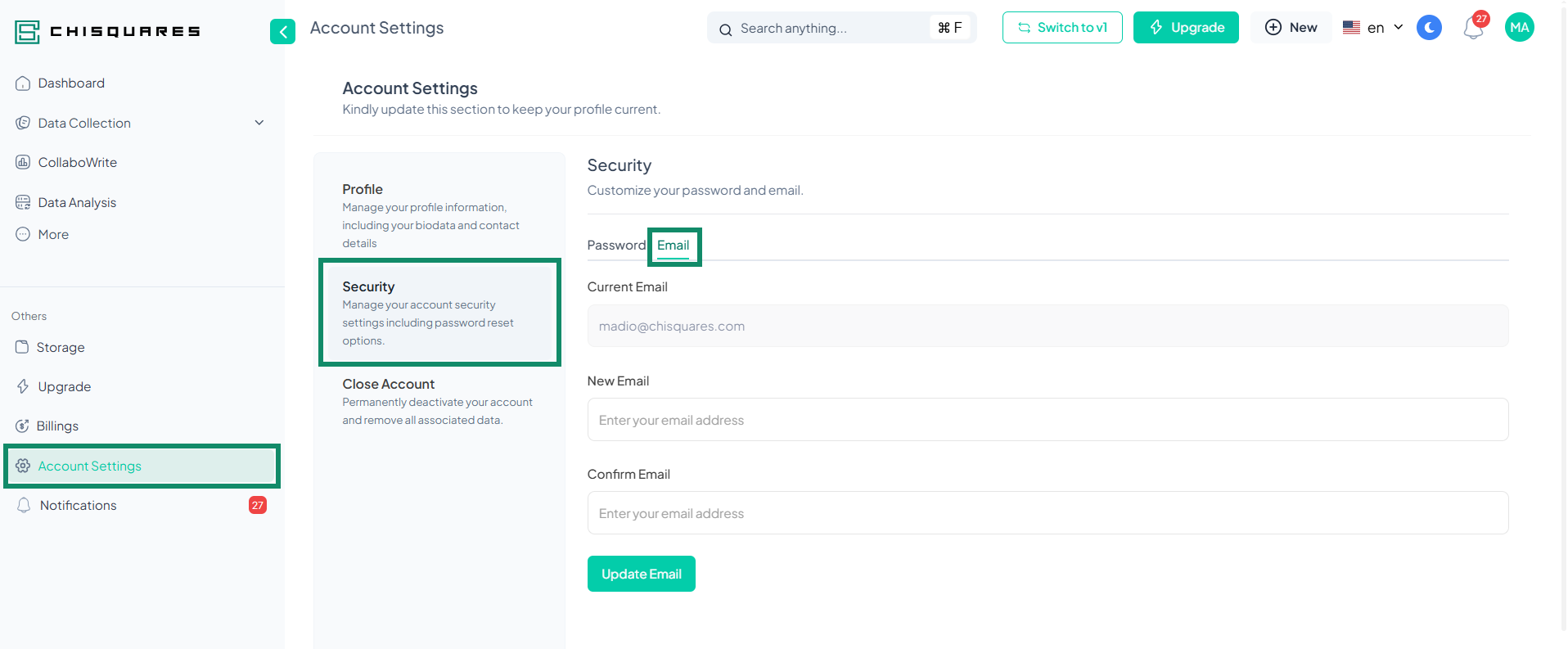 Security-Email-update