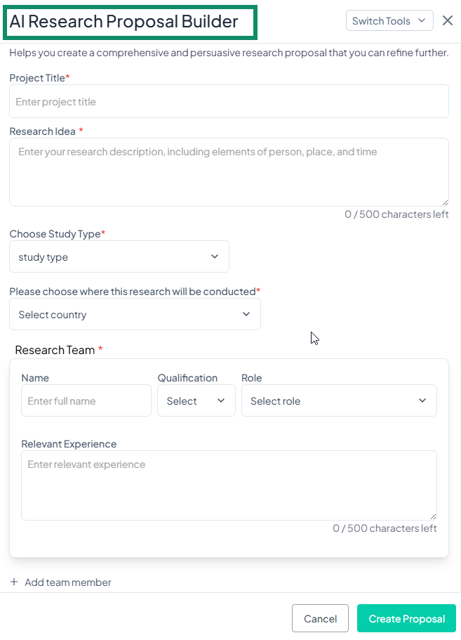 AI Research Proposal Builder