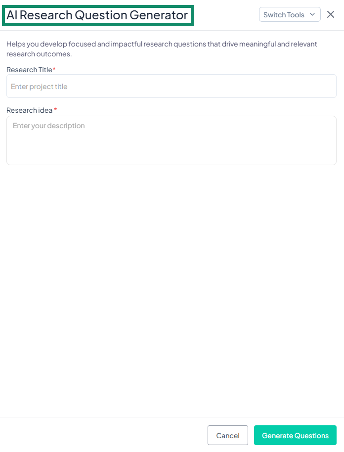 AI Research Question Generator