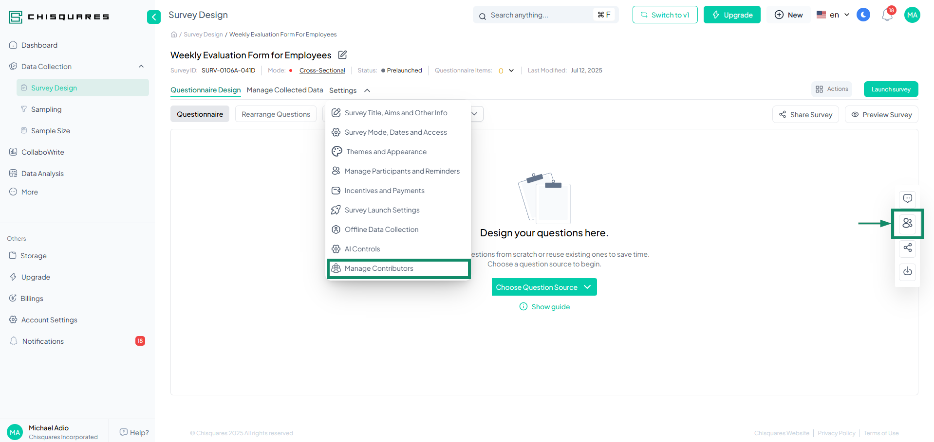 Location of User Icon on the interface