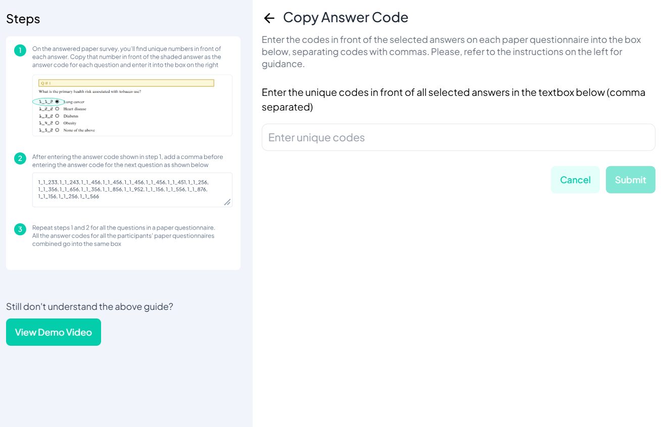 copy answer code