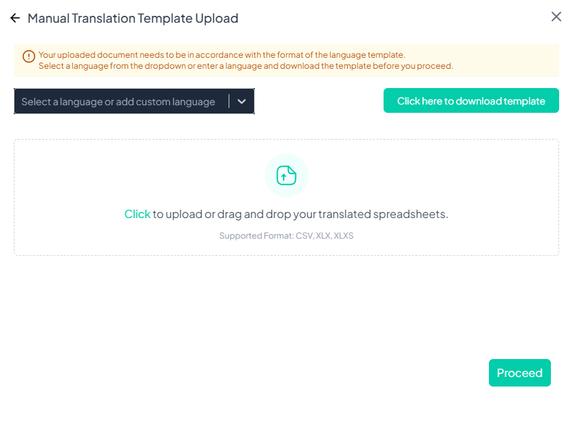 Upload Template Translation