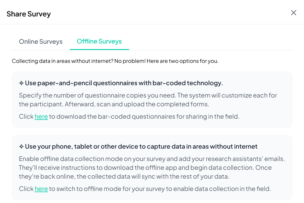 share offline survey